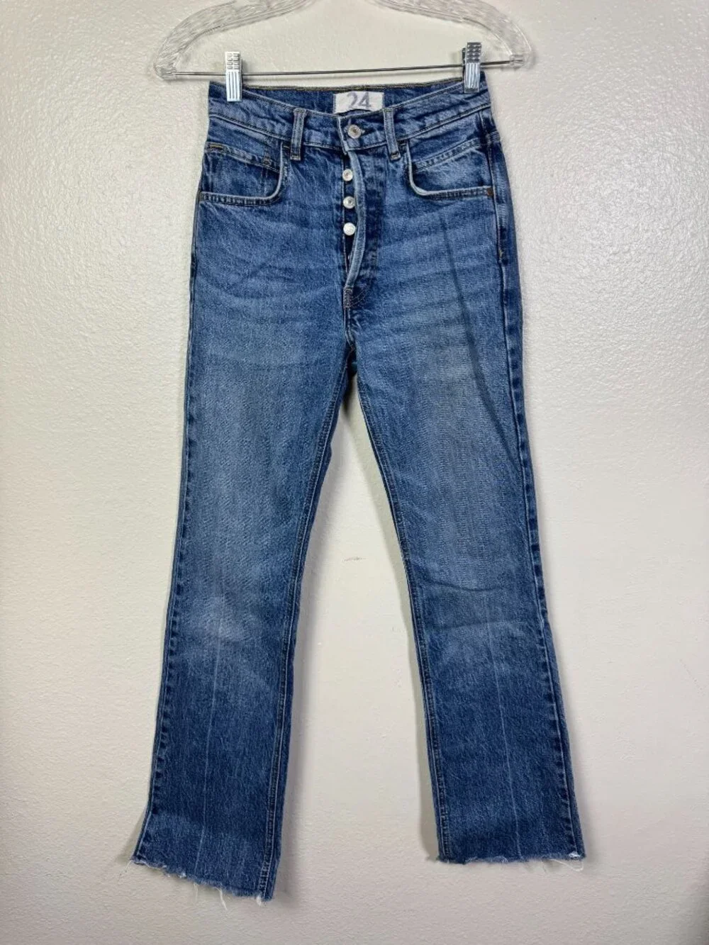 Free People French Girl Flare Jeans size 24 Blue Denim Western Cowgirl Country